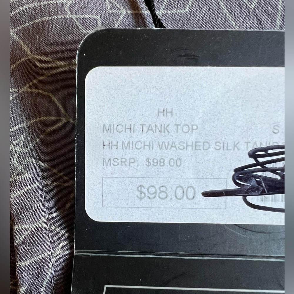 NWT HAYDEN-HARNETT 100% Silk “Michi” Cami Tank Top Geometric Design MSRP $98 - Picture 5 of 15